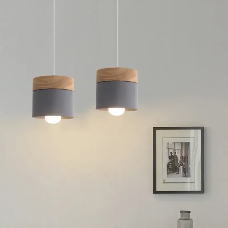 Nordic Macaron Wood & Iron Pendant Light - Decorbites
