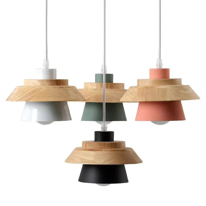 Nordic Macaron Wood Pendant Light - Decorbites