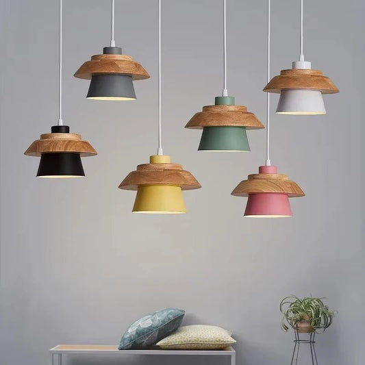 Nordic Macaron Wood Pendant Light - Decorbites