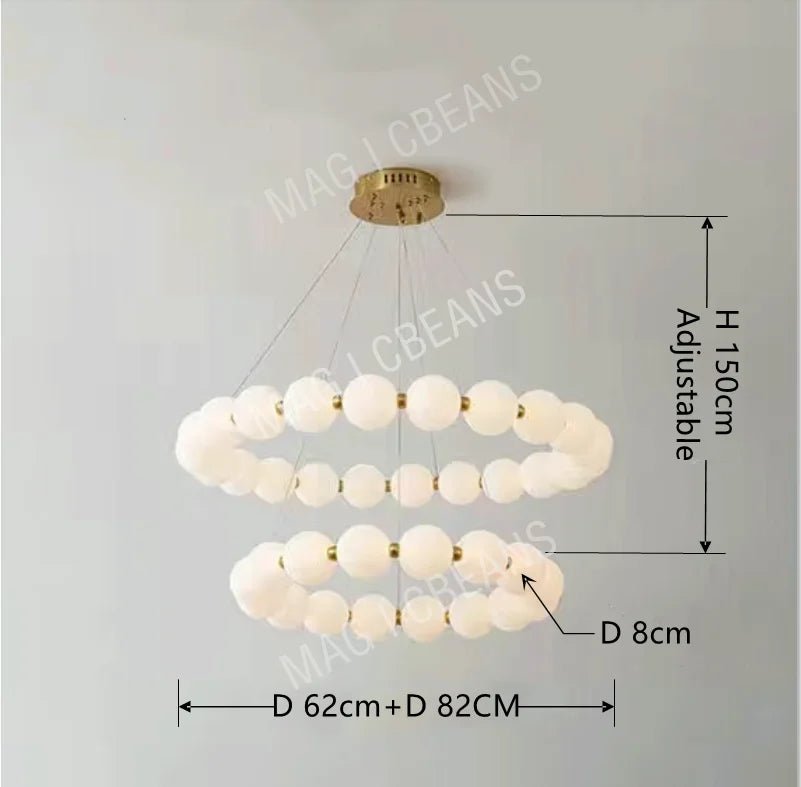 Nordic Magic Bean Round Gold Pendant Light - Decorbites