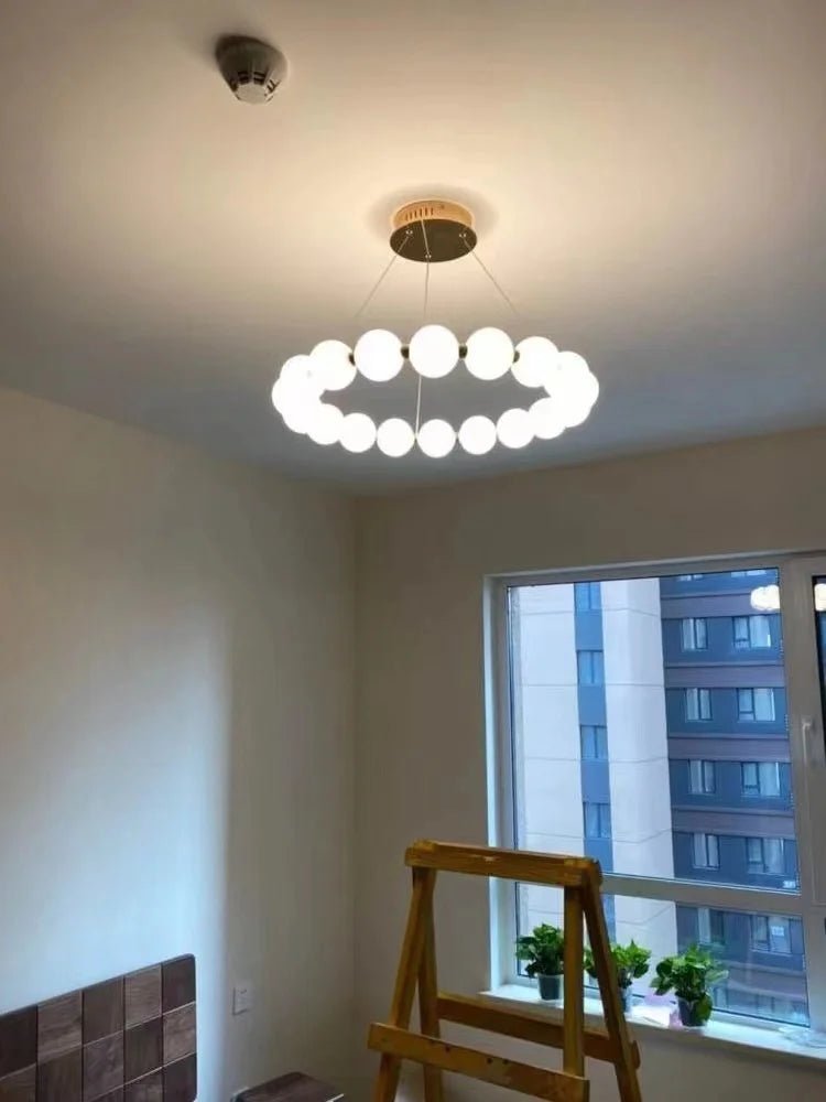 Nordic Magic Bean Round Gold Pendant Light - Decorbites