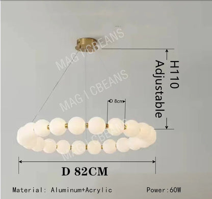 Nordic Magic Bean Round Gold Pendant Light - Decorbites