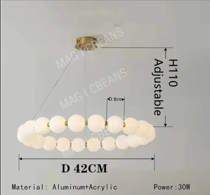 Nordic Magic Bean Round Gold Pendant Light - Decorbites