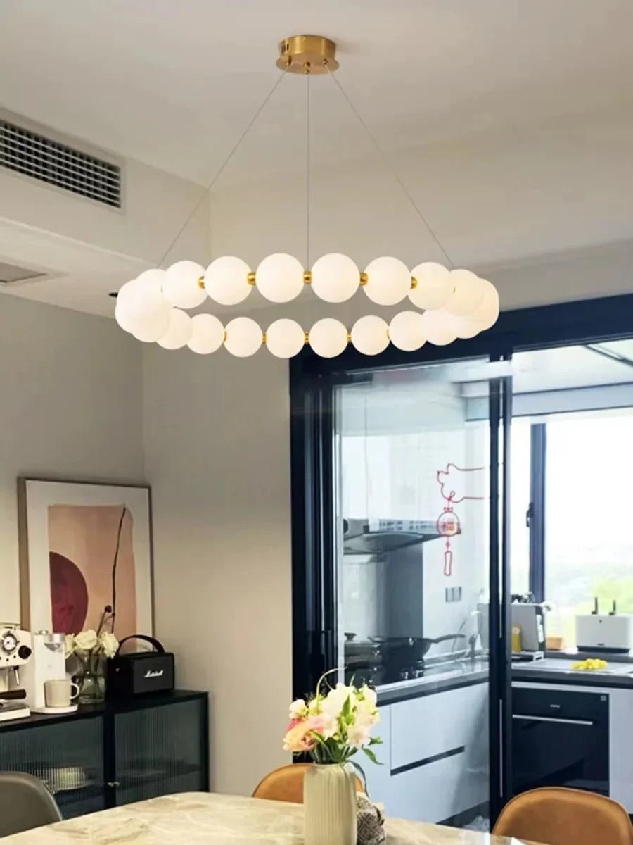 Nordic Magic Bean Round Gold Pendant Light - Decorbites