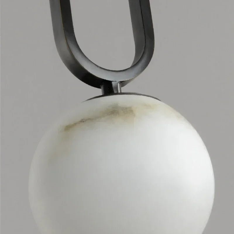 Nordic Marble Pendant Light With Polished Copper Accent - Decorbites