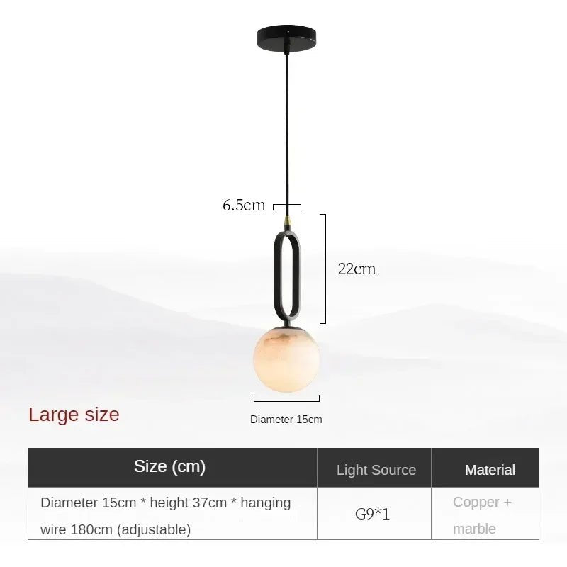 Nordic Marble Pendant Light With Polished Copper Accent - Decorbites