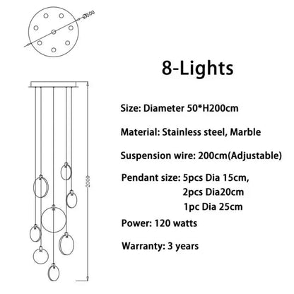Nordic Marble Pendant Light With Polished Copper Finish - Decorbites