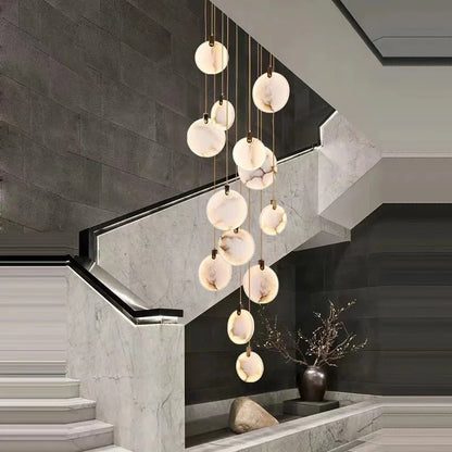 Nordic Marble Pendant Light With Polished Copper Finish - Decorbites