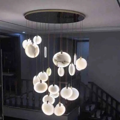 Nordic Marble Pendant Light With Polished Copper Finish - Decorbites