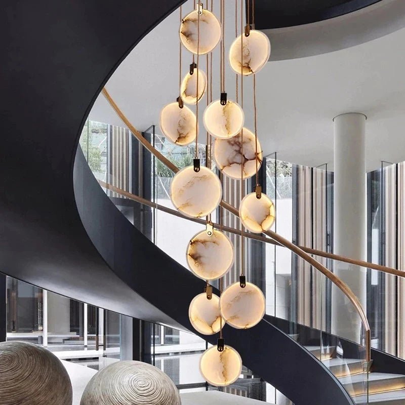 Nordic Marble Pendant Light With Polished Copper Finish - Decorbites