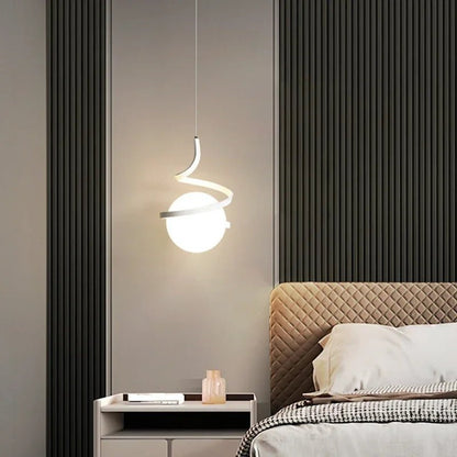 Nordic Metal Cord Pendant Light in White, Black, or Gold - Decorbites