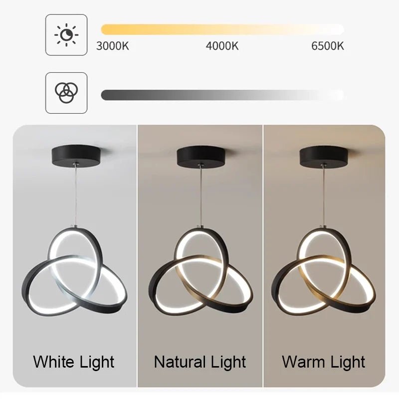 Nordic Metal LED Pendant Light in Black or Gold - Decorbites