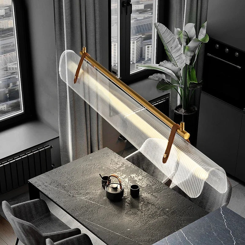 Nordic Minimalist Acrylic Strip Pendant Light - Decorbites