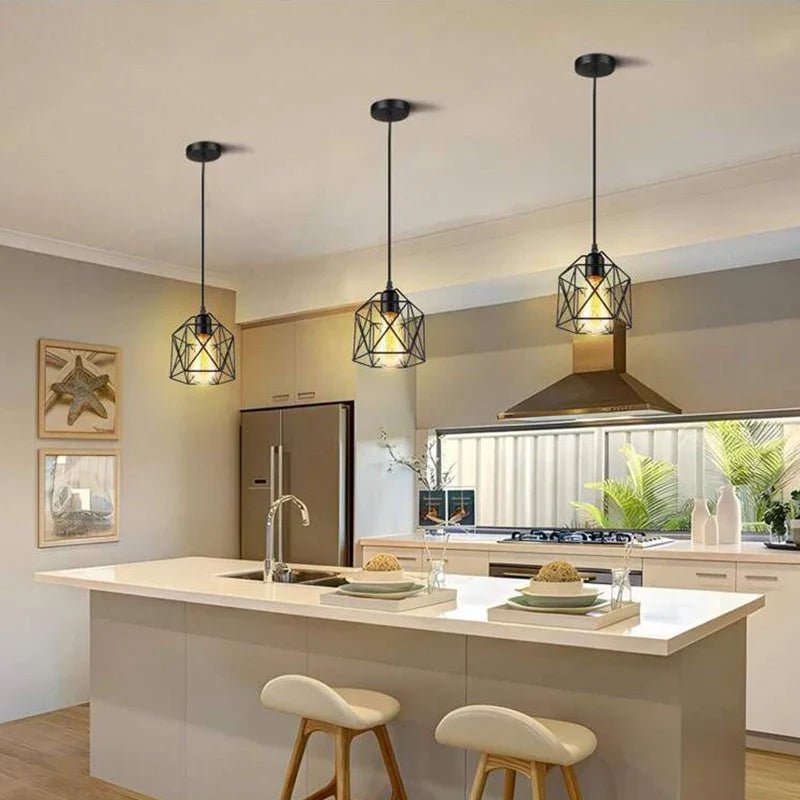 Nordic Minimalist Black Metal E27 Pendant Light - Decorbites