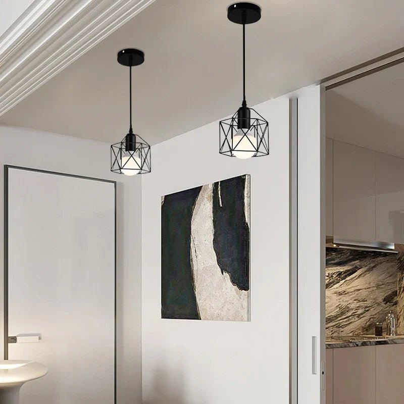 Nordic Minimalist Black Metal E27 Pendant Light - Decorbites
