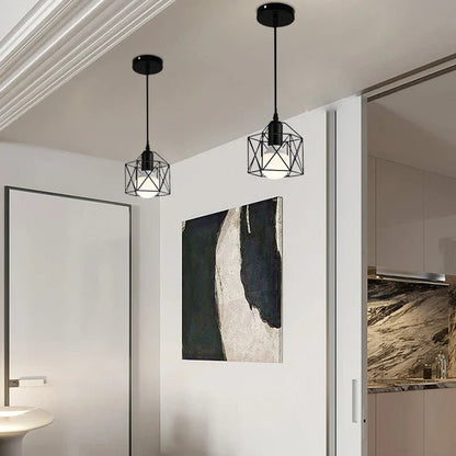 Nordic Minimalist Black Metal E27 Pendant Light - Decorbites