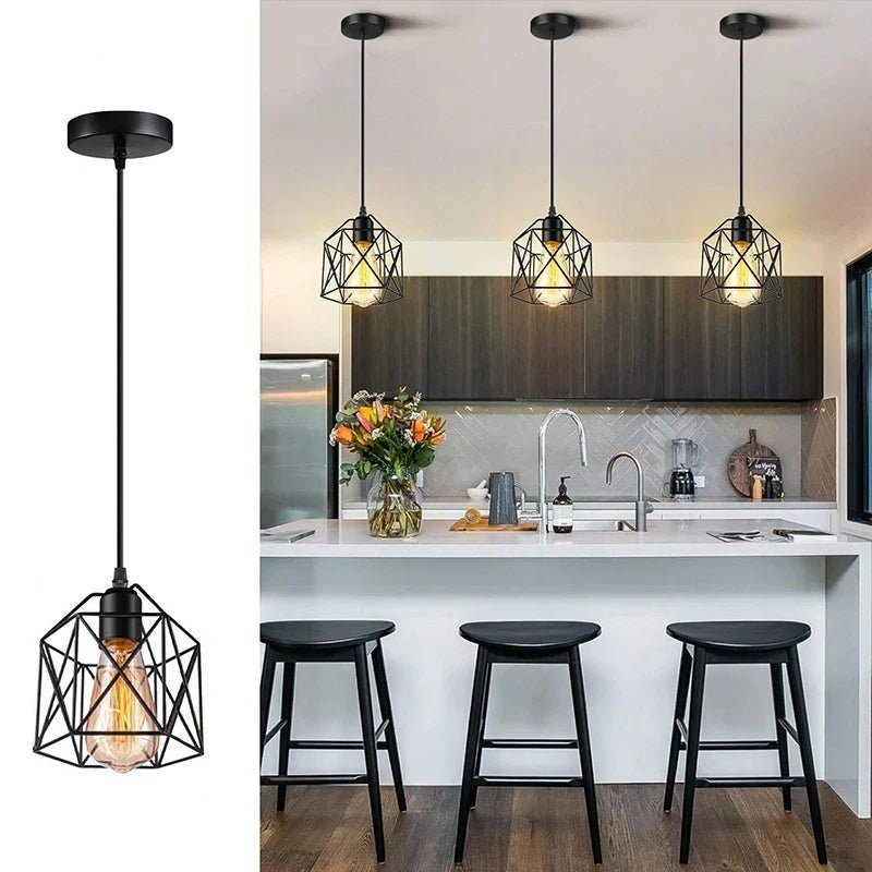 Nordic Minimalist Black Metal E27 Pendant Light - Decorbites