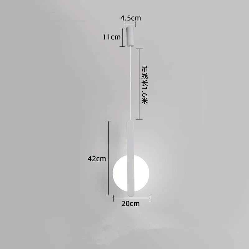 Nordic Minimalist Metal Bedside Pendant Light - Decorbites