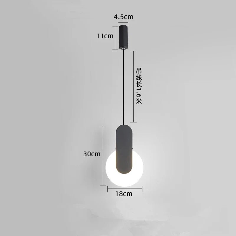 Nordic Minimalist Metal Bedside Pendant Light - Decorbites
