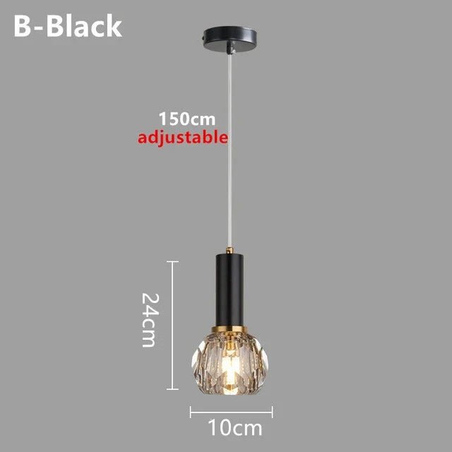 Nordic Modern Crystal Accent Pendant Light - Decorbites