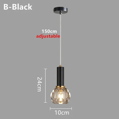 Nordic Modern Crystal Accent Pendant Light - Decorbites