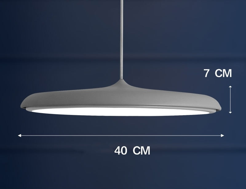 Gray nordic modern simple led chandelier pendant light 40 cm diameter 7 cm height with three color temperature options