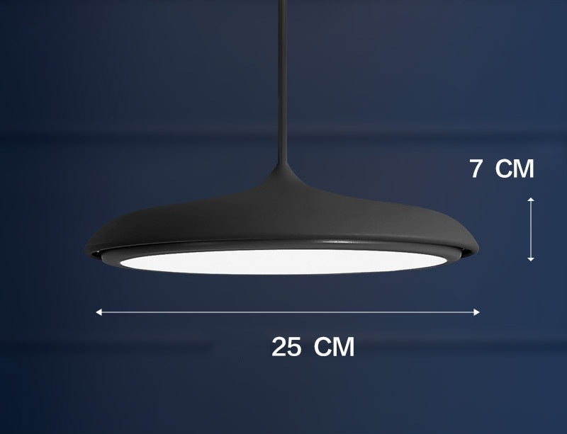 Black matte pendant light 25 cm diameter 7 cm height modern nordic chandelier with three color temperature settings