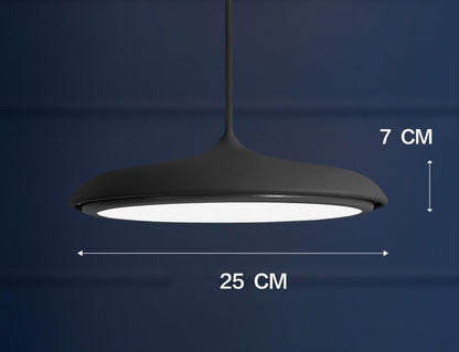 Black matte pendant light 25 cm diameter 7 cm height modern nordic chandelier with three color temperature settings