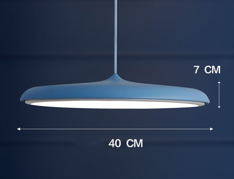 Blue nordic modern simple led chandelier pendant light with 40 cm diameter and three color temperature options