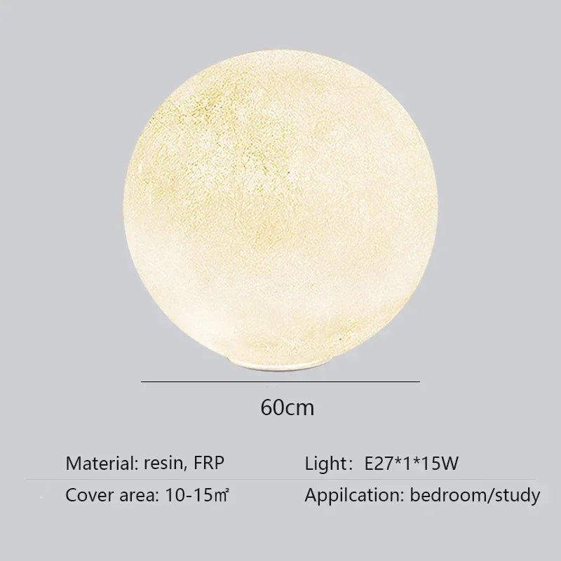 Nordic Moon White FRP Round Pendant Light - Decorbites
