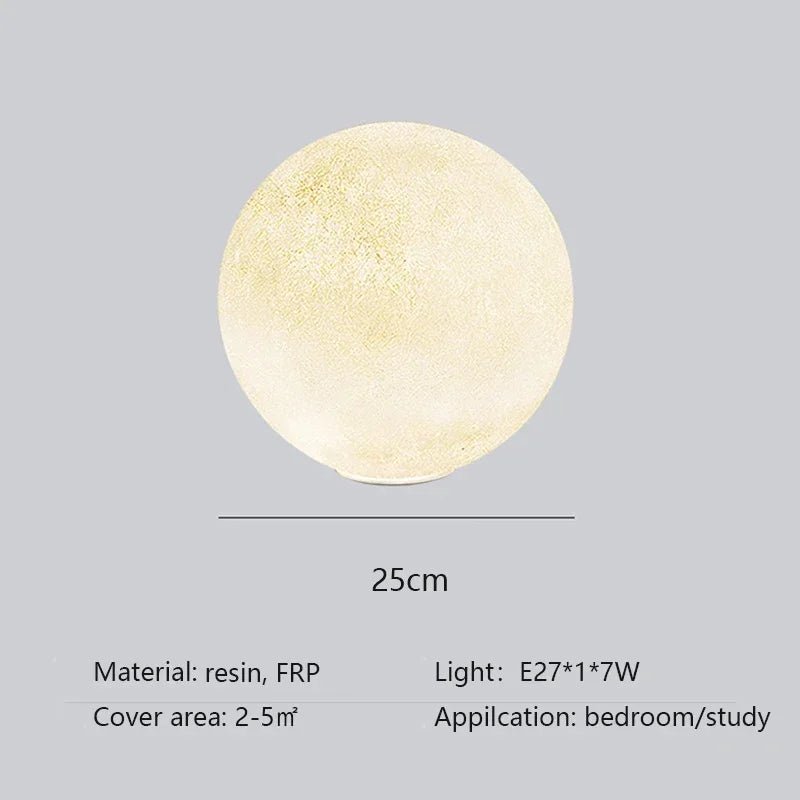 Nordic Moon White FRP Round Pendant Light - Decorbites