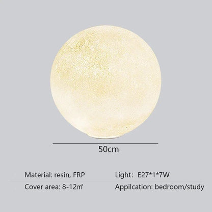 Nordic Moon White FRP Round Pendant Light - Decorbites