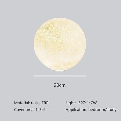 Nordic Moon White FRP Round Pendant Light - Decorbites