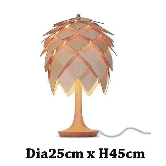 Nordic Oak Pinecone Wood Pendant Light - Decorbites