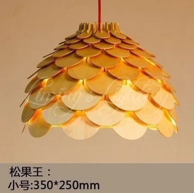 Nordic Oak Pinecone Wood Pendant Light - Decorbites