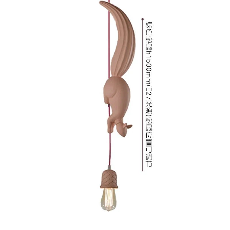 Nordic Resin Squirrel Pendant Light in White - Decorbites