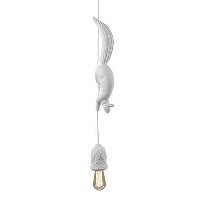 Nordic Resin Squirrel Pendant Light in White - Decorbites