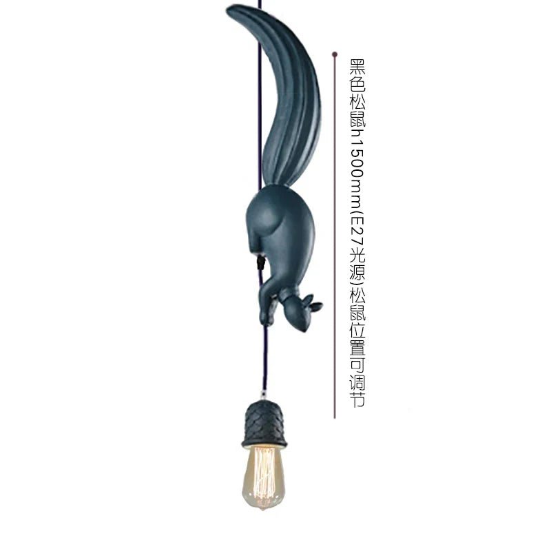 Nordic Resin Squirrel Pendant Light in White - Decorbites