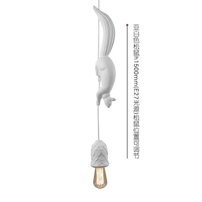 Nordic Resin Squirrel Pendant Light in White - Decorbites