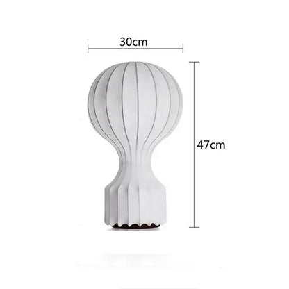 Nordic ribbed white silk table lamp with sleek modern design 30cm wide by 47cm tall for bedroom decor table lamp