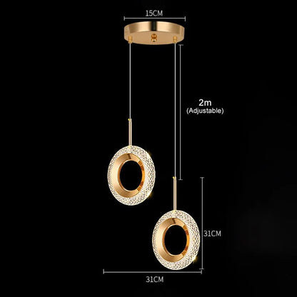 Nordic Ring LED Pendant Light in Iron, Aluminum & Acrylic - Decorbites