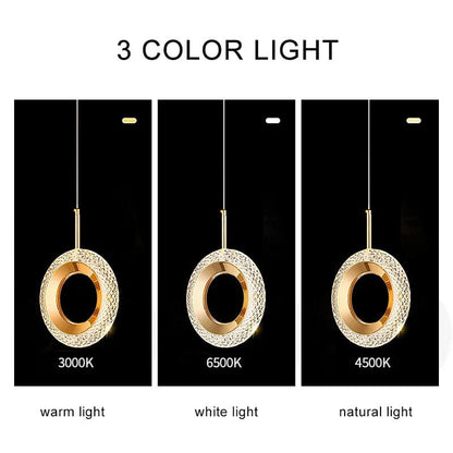 Nordic Ring LED Pendant Light in Iron, Aluminum & Acrylic - Decorbites
