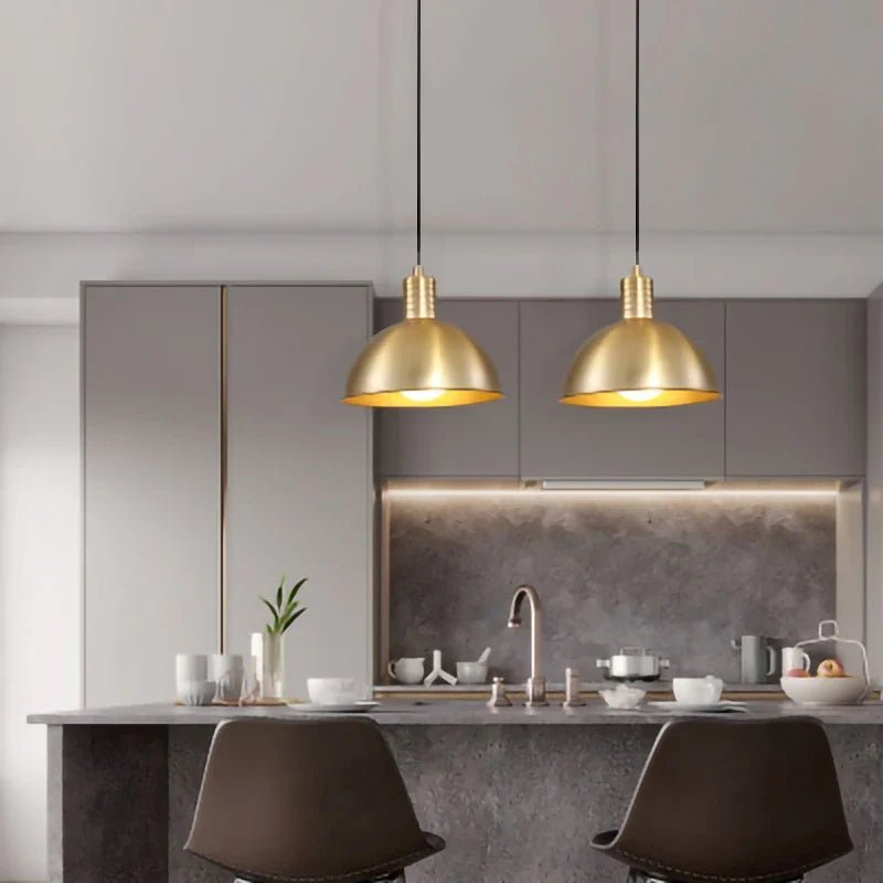 Nordic Simplicity E27 LED chandelier lamp golden small Pendant Lights for study room bedroom bedside loft illumination fixture - Decorbites