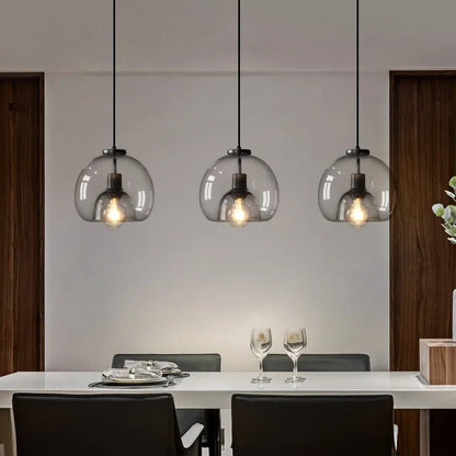 Nordic Smoke Gray Glass Pendant Light Chandelier - Decorbites