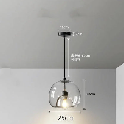 Nordic Smoke Gray Glass Pendant Light Chandelier - Decorbites