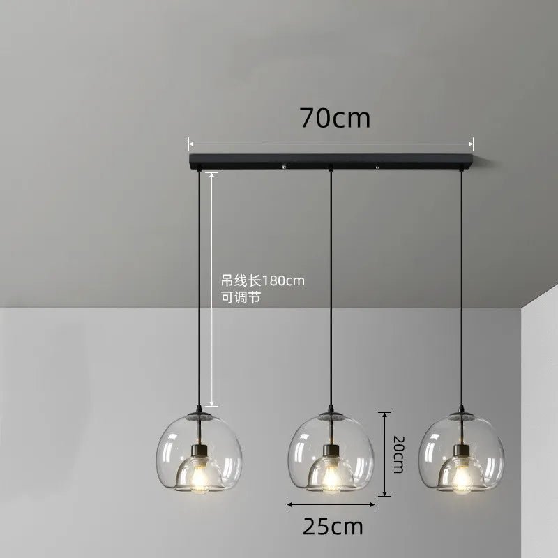 Nordic Smoke Gray Glass Pendant Light Chandelier - Decorbites
