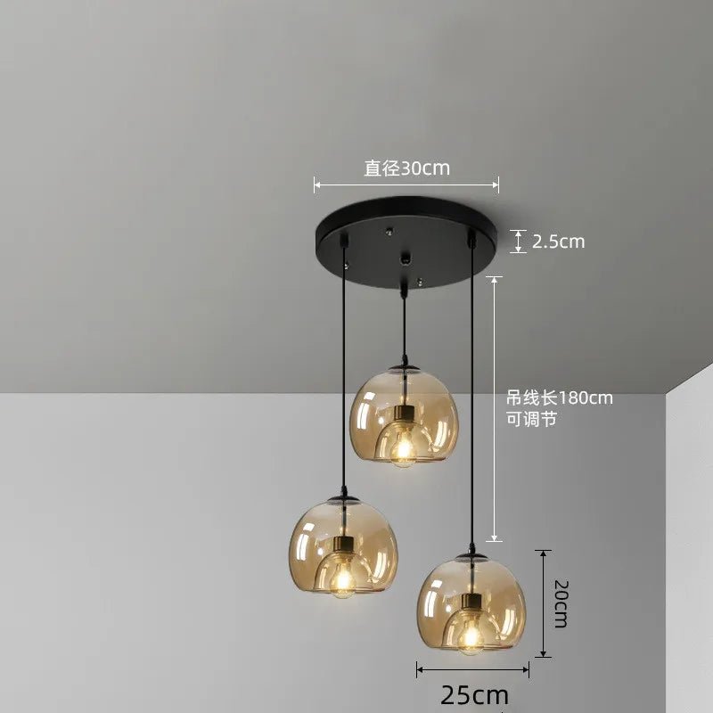Nordic Smoke Gray Glass Pendant Light Chandelier - Decorbites