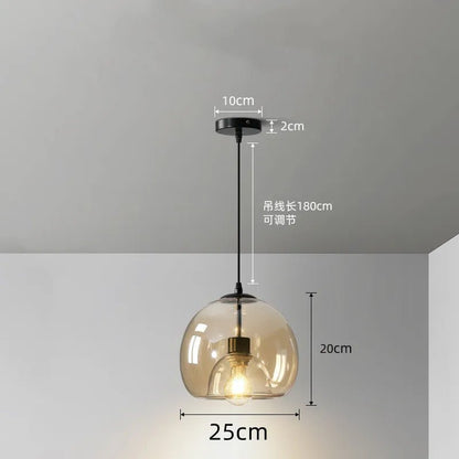 Nordic Smoke Gray Glass Pendant Light Chandelier - Decorbites