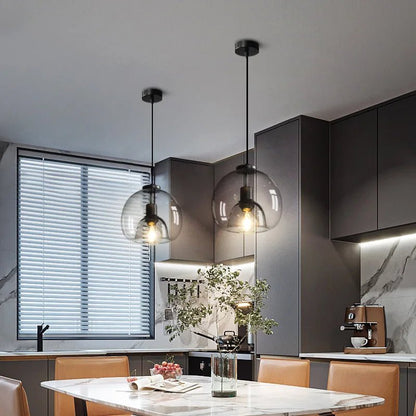 Nordic Smoke Gray Glass Pendant Light Chandelier - Decorbites