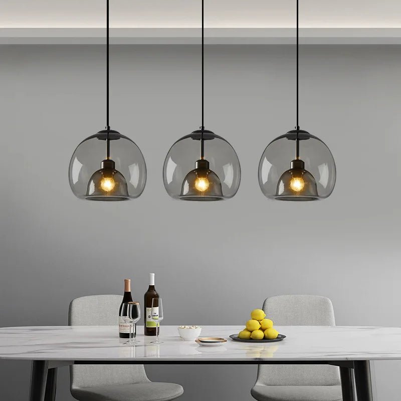 Nordic Smoke Gray Glass Pendant Light Chandelier - Decorbites